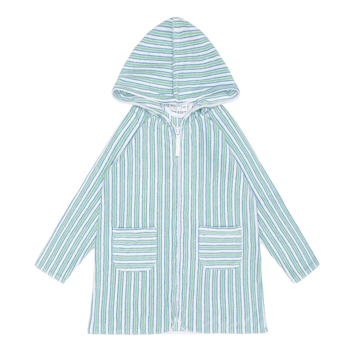 unisex tamarin stripe french terry zipper coverup – minnow