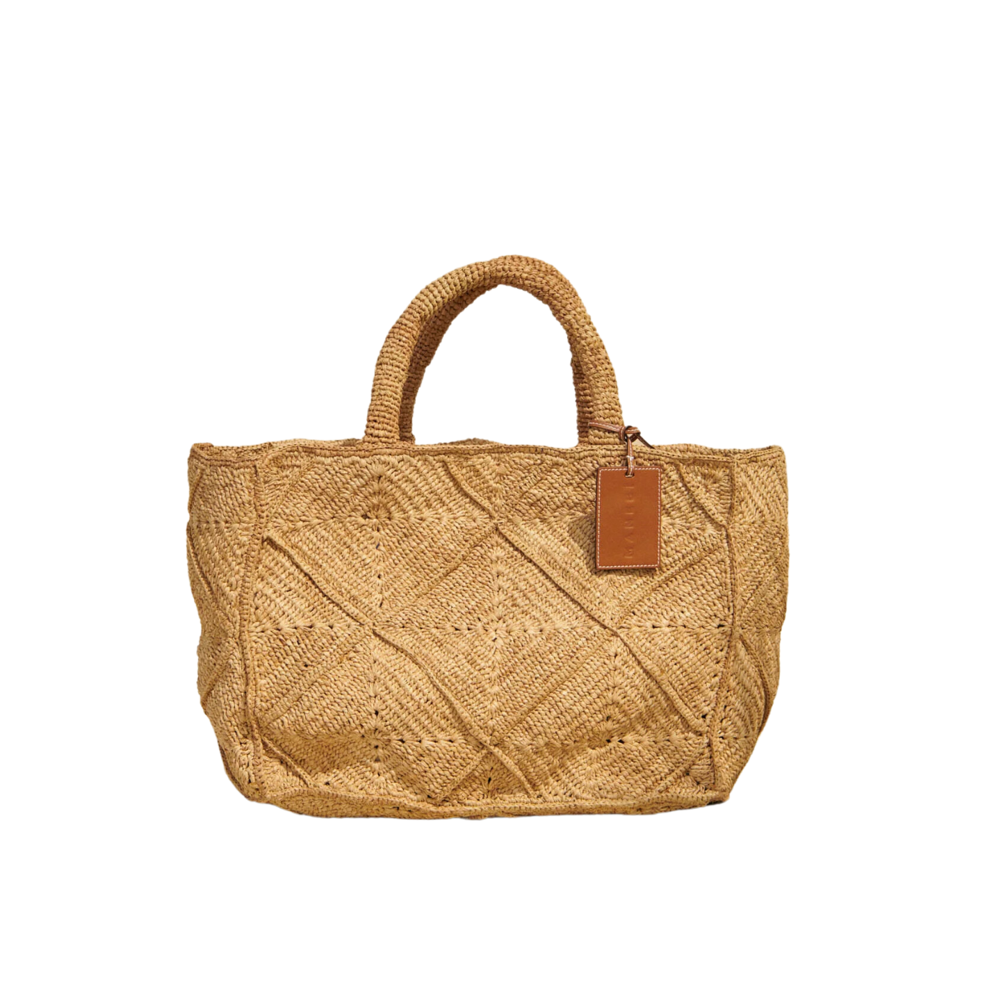 manebi large tan raffia sunset bag – minnow