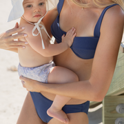 women's navy terry low waist bikini bottom