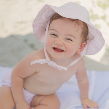 baby pink stripe sun hat