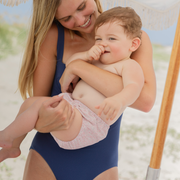 women's navy terry one piece