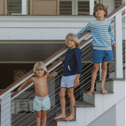 unisex blue stripe knit sweater