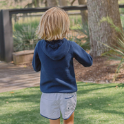 unisex navy knit hoodie