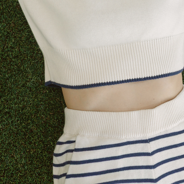 women's breton stripe knit short