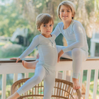 unisex pistachio stripe pima pajamas set