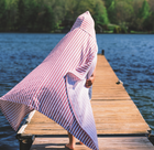 hooded towel, red stripe