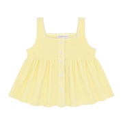 girls banana french terry button up tank