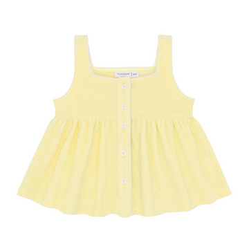 girls banana french terry button up tank