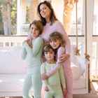 unisex pistachio stripe pima pajamas set