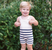 baby breton stripe short overall