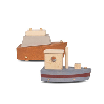 konges slojd winter moss wooden boats