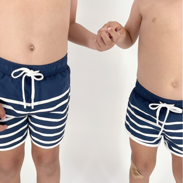 boys navy breton stripe boardie