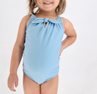 girls freshwater blue gathered one piece