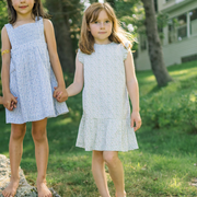 girls sea marsh floral drop waist dress