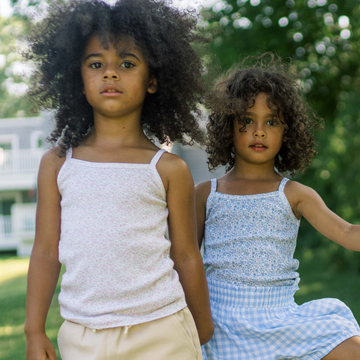 girls white and slate floral tank 2-pack