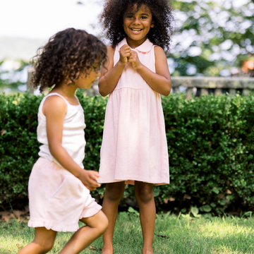 girls pink ruffle french terry short