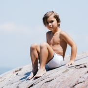 boys powder blue stripe boardie