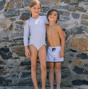 girls slate floral rashguard one piece