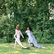 girls antique floral pima pajamas set