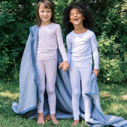 girls powder blue stripe pima pajamas set