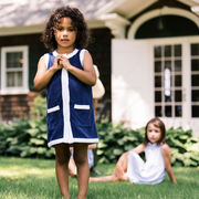 girls navy french terry dress