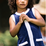 girls navy french terry dress
