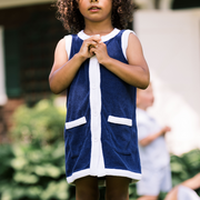 girls navy french terry dress