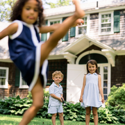 girls navy french terry dress
