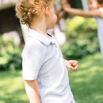 boys powder blue stripe french terry short