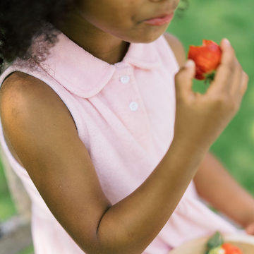 girls pink french terry tennis dress