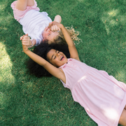 girls pink french terry tennis dress