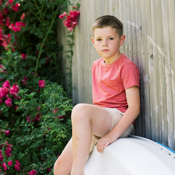 unisex faded rose pocket tee