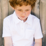 boys white cotton polo