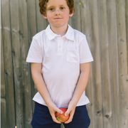 boys white cotton polo