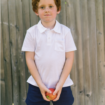 boys white cotton polo