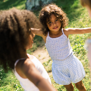 girls white and slate floral tank 2-pack