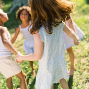 girls sea marsh floral drop waist dress