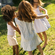 girls sea marsh floral drop waist dress