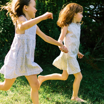 girls sea marsh floral drop waist dress