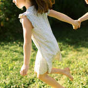 girls sea marsh floral drop waist dress