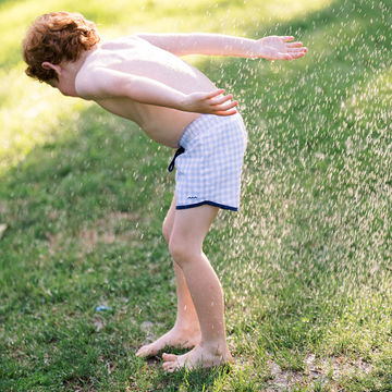 boys oasis blue gingham boardie