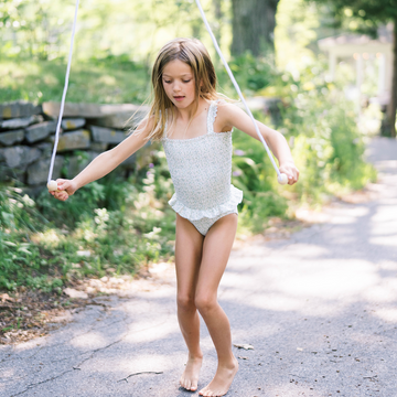 girls sea marsh floral smocked one piece