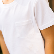 unisex white pocket tee