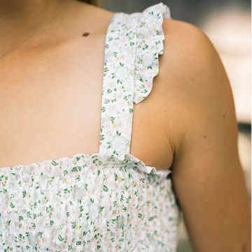 girls sea marsh floral smocked one piece