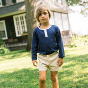 unisex navy long sleeve henley