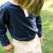 unisex navy long sleeve henley