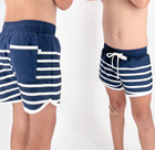 boys navy breton stripe boardie