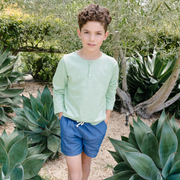 unisex pistachio long sleeve henley