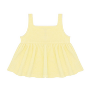 girls banana french terry button up tank