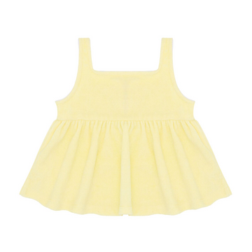 girls banana french terry button up tank